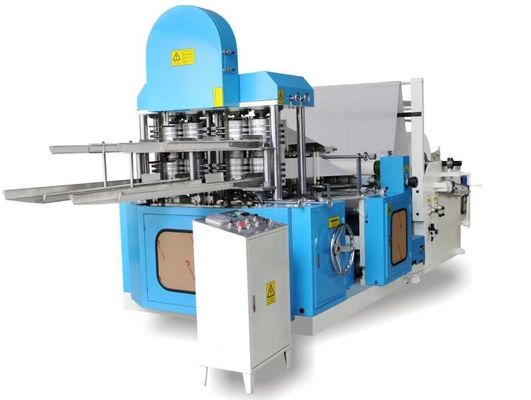 1/4 Fold Paper Napkin Making Machine With Color Printing Embossing Unit Stable Running
