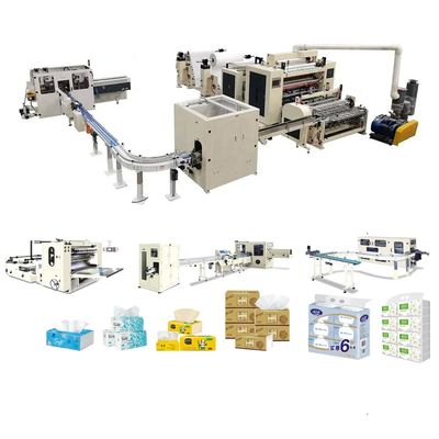 Toilet / Kitchen Towel Glue Lamination Unit Touch Screen Rewinding Machine