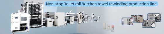 Non-Stop Toilet Paper Production Line with Steel to Steel / Steel to Rubber / Steel to Paper Embossing