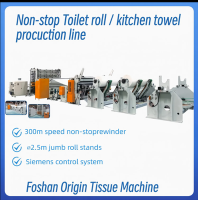 NON-STOP Fully Automatic Toilet Paper Production Line with embossing unit