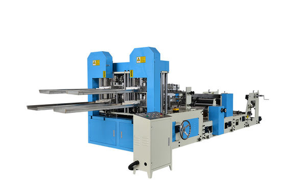 600pcs / Min Color Printing Machine Napkin Tissue Paper 1/4 Folde Steel To Paper Embossing Unit