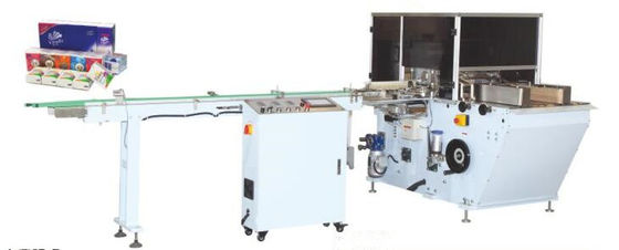Mini Hankey Double Lanes Pocket Tissue Folding Machine With Auto Transfer Unit