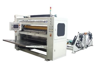 50HZ Tissue Paper Production Line , Steel To Steel Embossing V Fold Facial Hand Towel Tissue Interfolder Machine