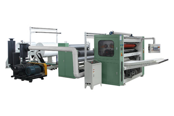 Economical V fold facial tissue cleaing paper machine with automatic transfer unit