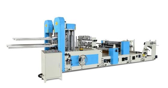 1/4 Fold Paper Napkin Making Machine With Color Printing Embossing Unit Stable Running