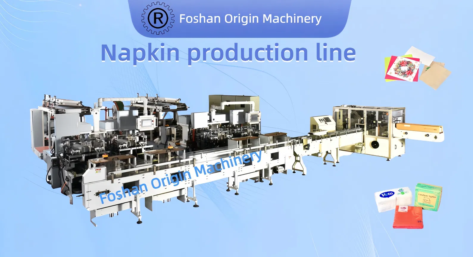 Color Printing Unit Napkin Serviette Machine Folding Packing Production Line 0