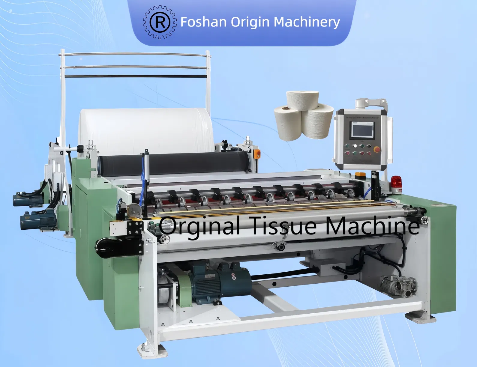 JRT Industrial Roll Rewinding Line with On Line Slitters  for Soft and Absorbent Tissue Products 0