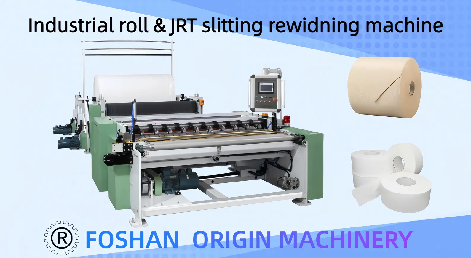 Maxi Roll/Toilet Roll Rewinding Machine with 1.5meter backstand unit 1